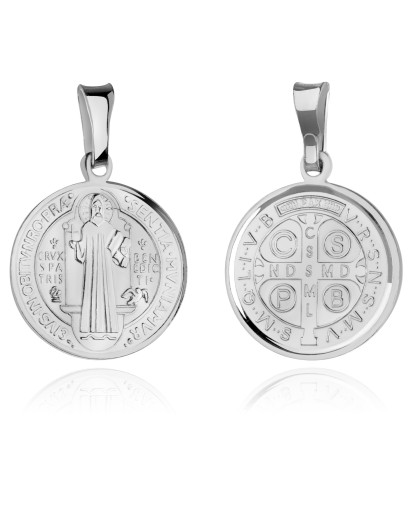 SREBRNY MEDALIK DO ŁAŃCUSZKA ŚW. BENEDYKT SREBRO 925 ŚREDNI