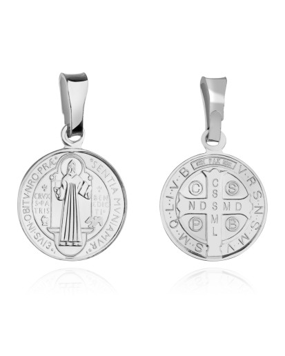 SREBRNY MEDALIK DO ŁAŃCUSZKA ŚW. BENEDYKT SREBRO 925