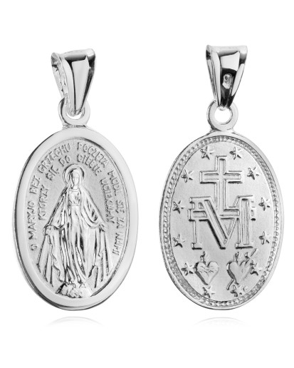 Srebrny Cudowny Medalik 925 – Niepokalana Matka Boska ze srebra