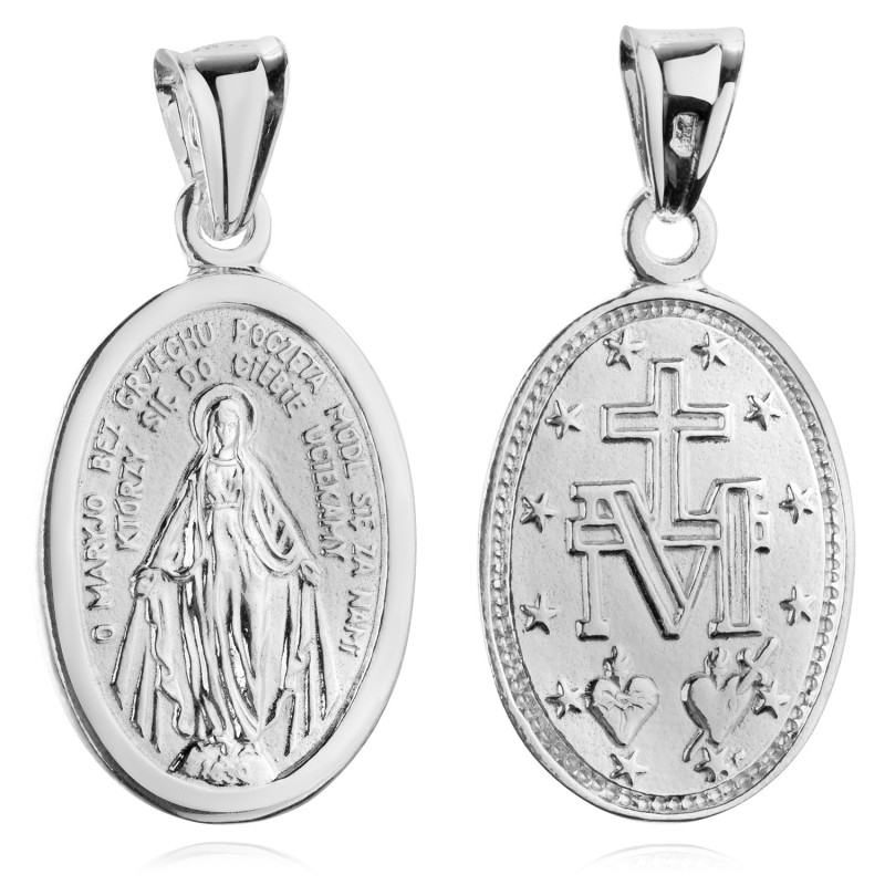 Srebrny Cudowny Medalik 925 – Niepokalana Matka Boska ze srebra
