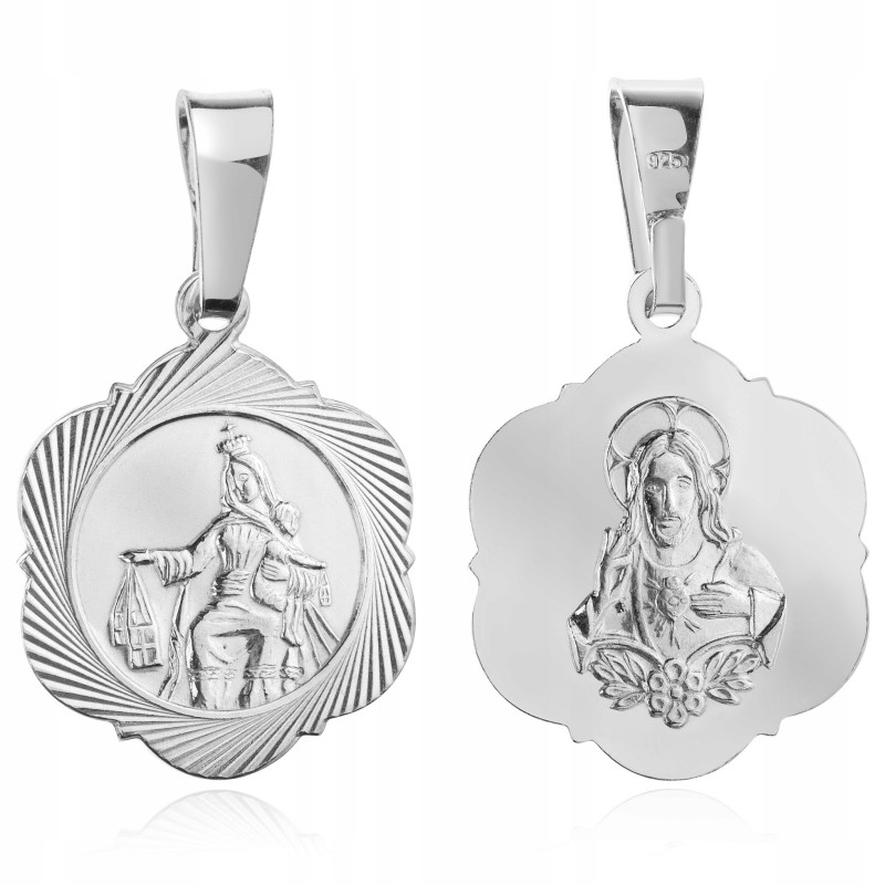 Srebrny medalik Szkaplerz 925 – Matka Boska  Szkaplerzna ze srebra