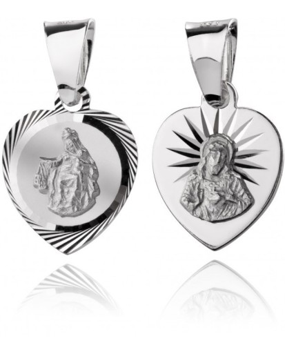 Medalik Matka Boska w sercu 925 – Szkaplerzna srebrny szkaplerz