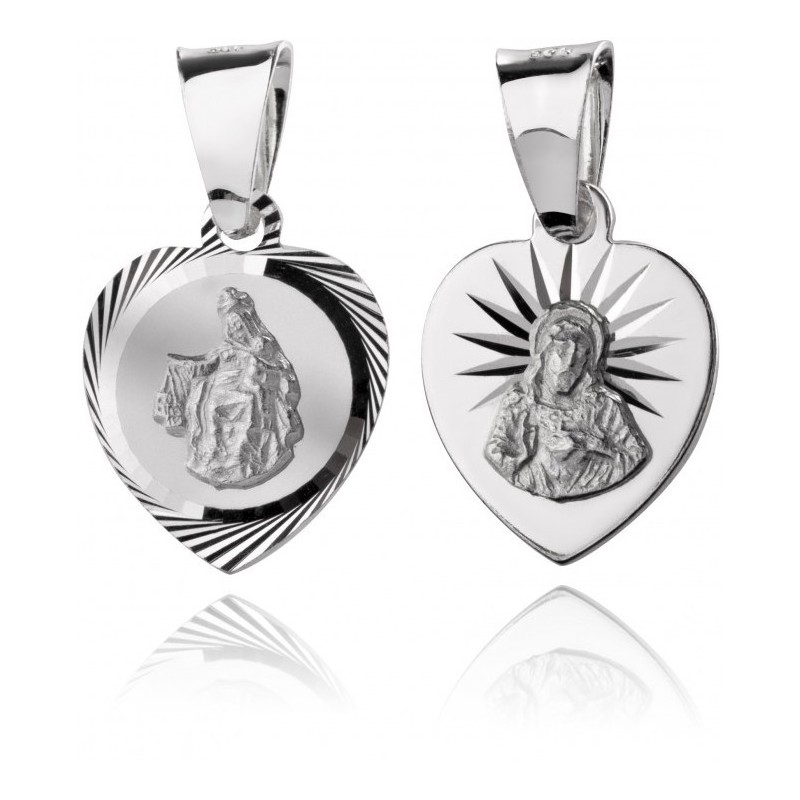 Medalik Matka Boska w sercu 925 – Szkaplerzna srebrny szkaplerz