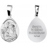 Srebrny medalik Święta Rodzina 925 z napisem Błogosław nam