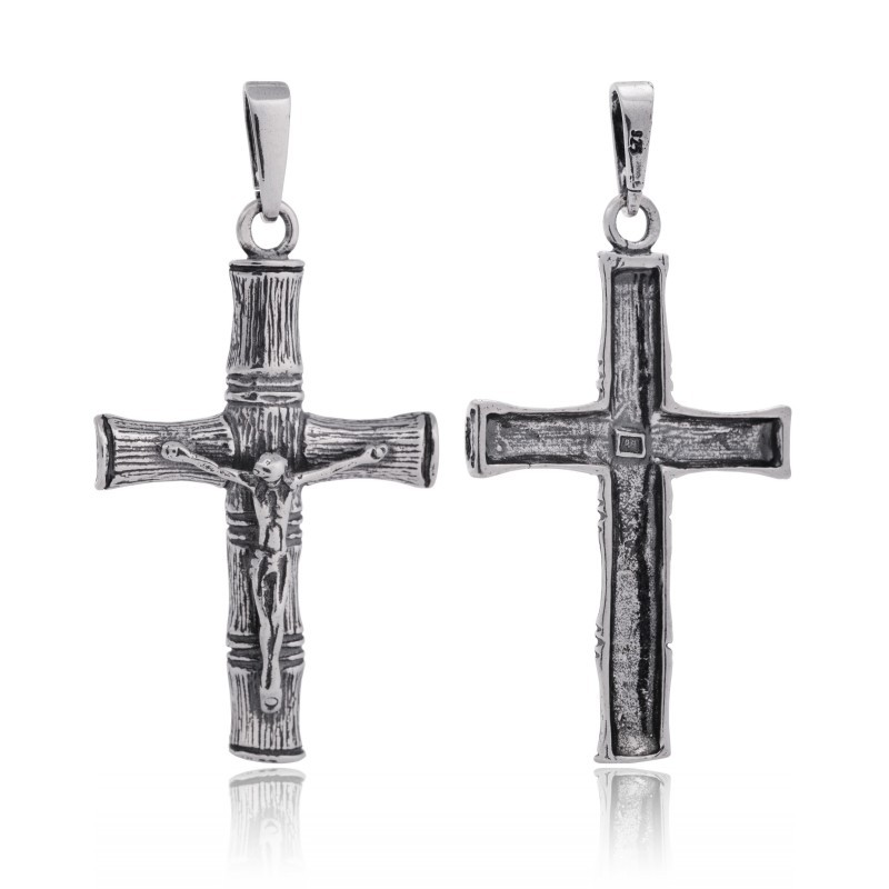Krzyżyk z Jezusem 925 oksydowany – srebrna zawieszka