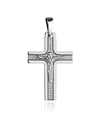 Krzyżyk srebrny 925 z Jezusem oksydowany – do łańcuszka