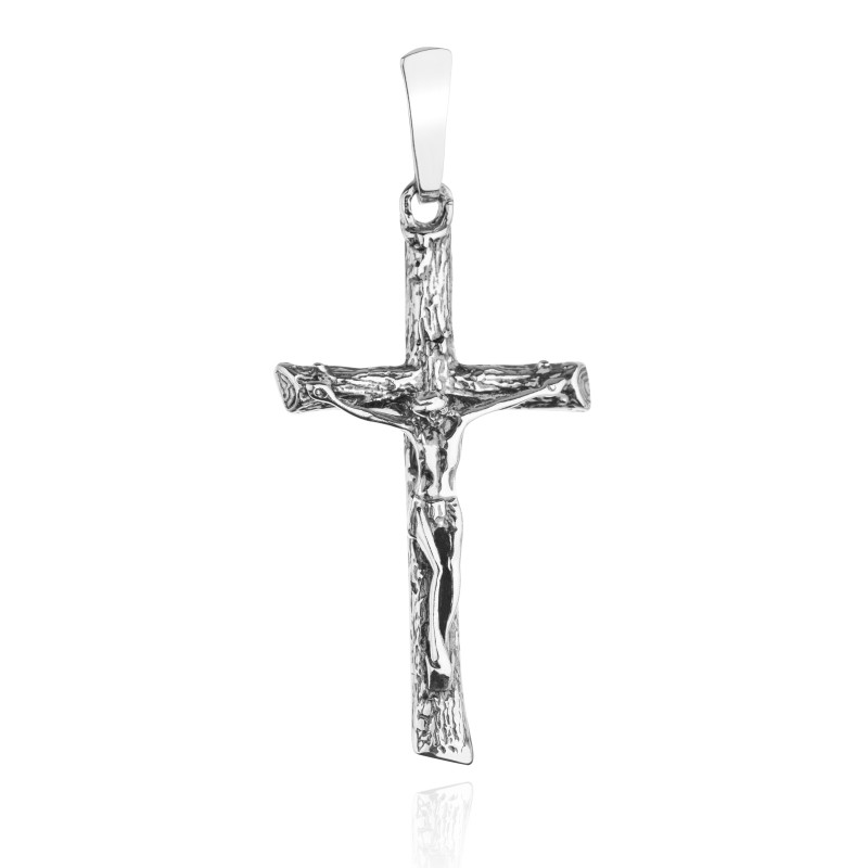 Srebrny krzyżyk z Jezusem 925 oksydowany – klasyczny model