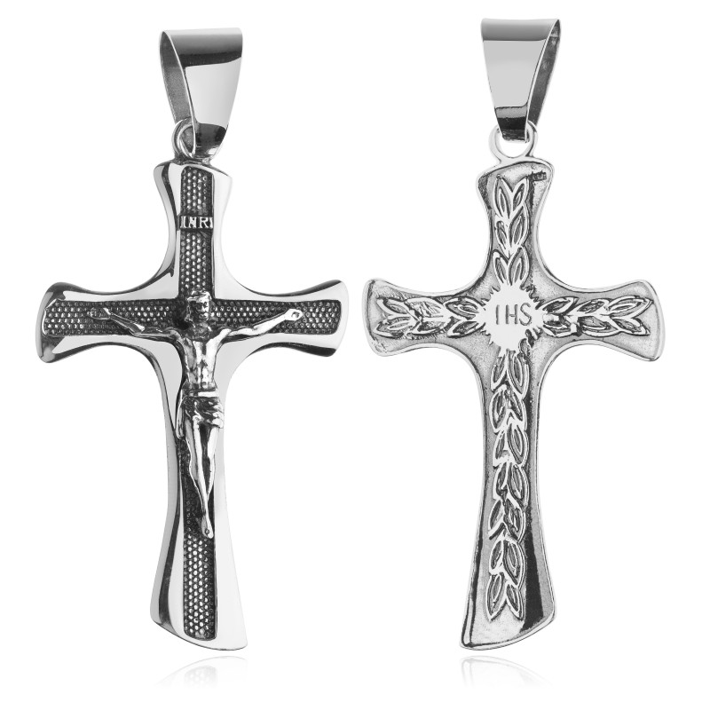 SREBRNY OKSYDOWANY KRZYŻYK Z WIZERUNKIEM PANA JEZUSA 925