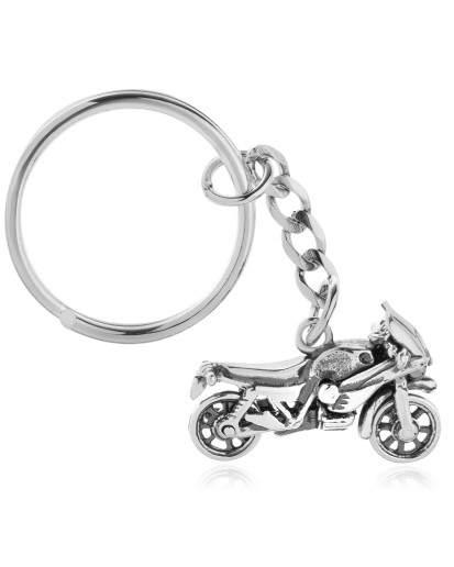 SREBRNY OKSYDOWANY BRELOK DO KLUCZY MOTOR SREBRO 925
