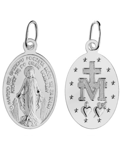 SREBRNY MEDALIK MATKA BOSKA NIEPOKALANA SREBRO 925 MAŁY