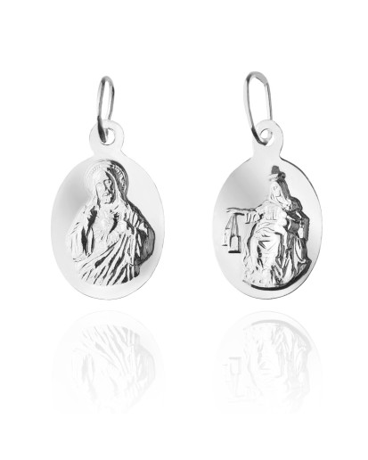 Duży srebrny medalik Szkaplerz 925 – Matka Boska Szkaplerzna srebro