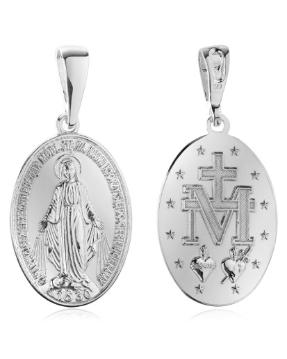 Cudowny Medalik 925 – srebrny niepokalana diamentowany ze srebra