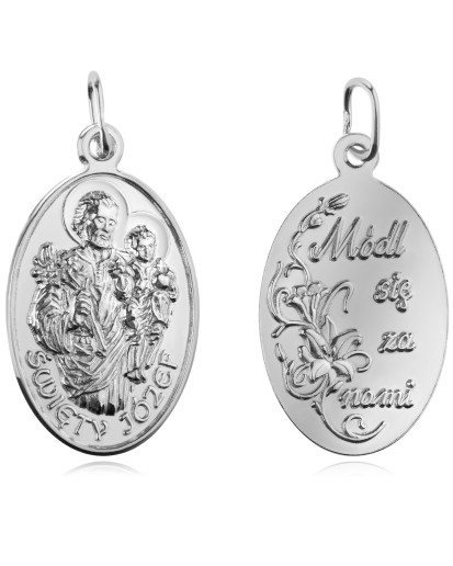 Srebrny medalik św. Józef z Nazaretu 925 zawieszka do łańcuszka