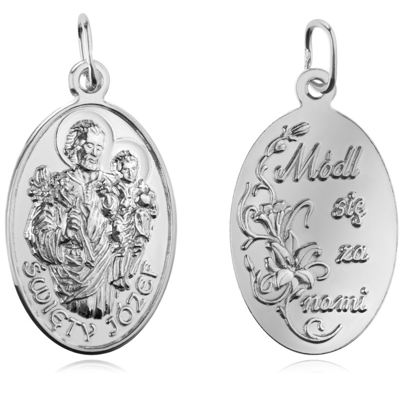 Srebrny medalik św. Józef z Nazaretu 925 zawieszka do łańcuszka