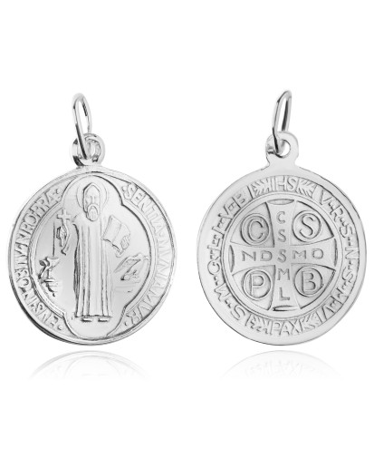 Mały medalik Święty Benedykt 925 do łańcuszka – srebro