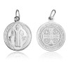 Średni srebrny medalik Św. Benedykta 925 – krzyż benedyktyński