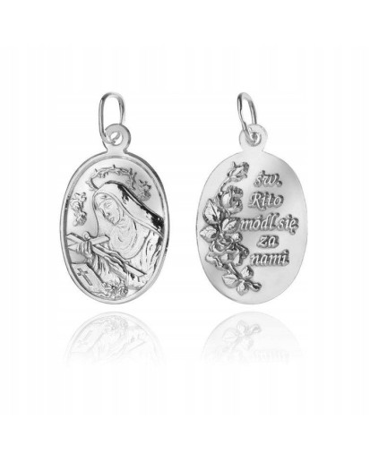 Srebrny medalik Św. Rita z Cascii 925 – do łańcuszka