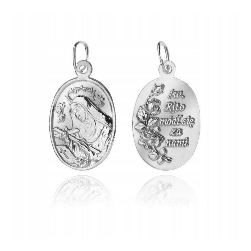 Srebrny medalik Św. Rita z Cascii 925 – do łańcuszka