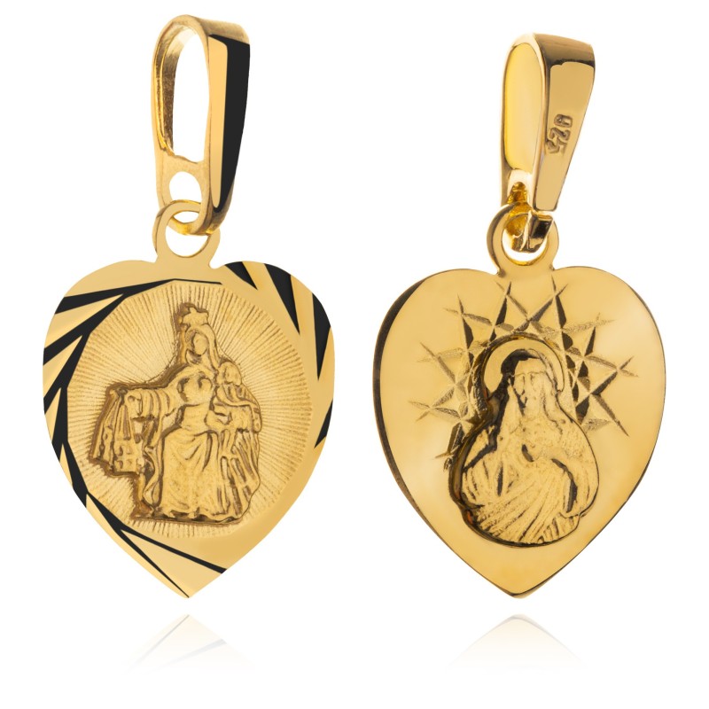Pozłacany srebrny medalik Szkaplerzny 925 – Matka Boska Szkaplerzna