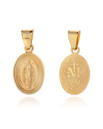 Pozłacany srebrny Cudowny Medalik Niepokalana 925 – srebro