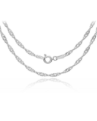 Łańcuszek srebrny Singapur 2,3 mm (925) – długości 45–65 cm