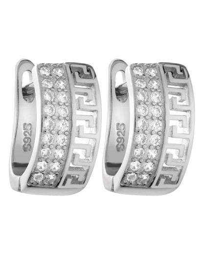 SREBRNE KOLCZYKI DAMSKE GRECKIE CYRKONIA ANGIELSKIE 925