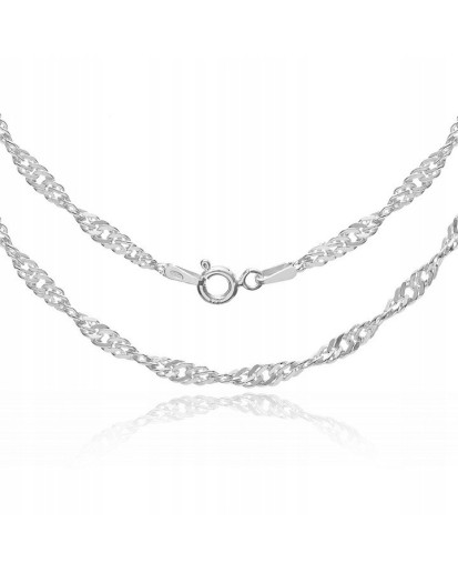 Szeroki łańcuszek Singapur 3,5 mm ze srebra 925 – długość 60 lub 65 cm