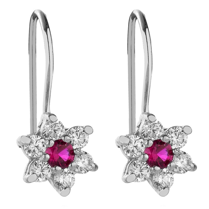 SREBRNE KOLCZYKI DZIEWCZĘCE KWATKI MARKIZY WISZĄCE PRÓBA 925