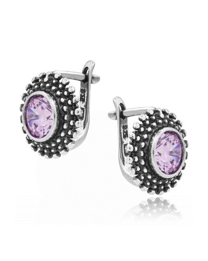 SREBRNE OKSYDOWANE KOLCZYKI DAMSKIE ANGIELSKIE SREBRO PRÓBY 925