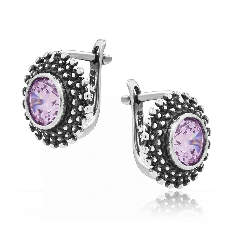 SREBRNE OKSYDOWANE KOLCZYKI DAMSKIE ANGIELSKIE SREBRO PRÓBY 925