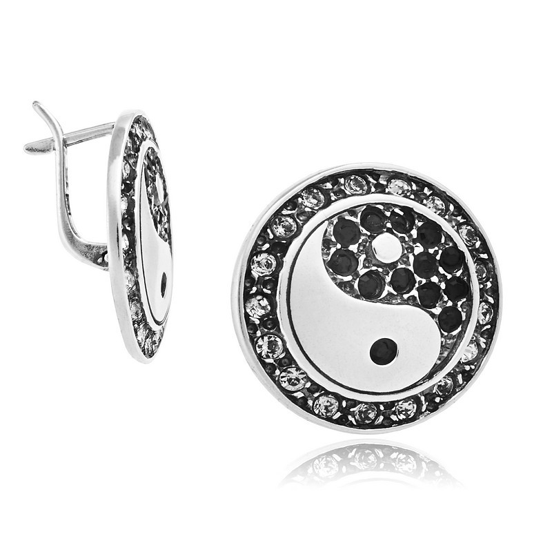 SREBRNE OKSYDOWANE KOLCZYKI DAMSKIE ANGIELSKIE SREBRO 925