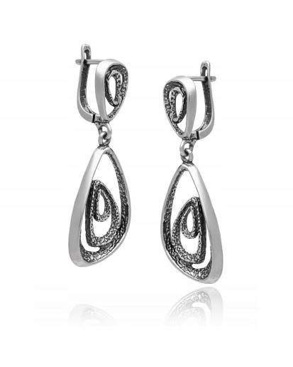SREBRNE DAMSKIE KOLCZYKI WISZĄCE ANGIELSKIE SREBRO PRÓBY 925