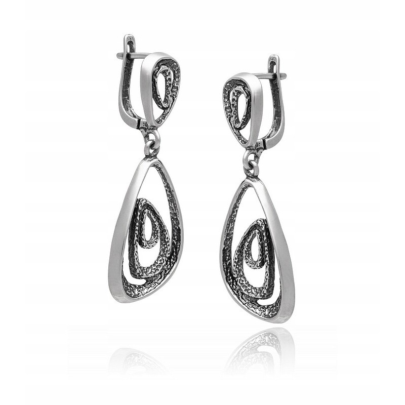 SREBRNE DAMSKIE KOLCZYKI WISZĄCE ANGIELSKIE SREBRO PRÓBY 925