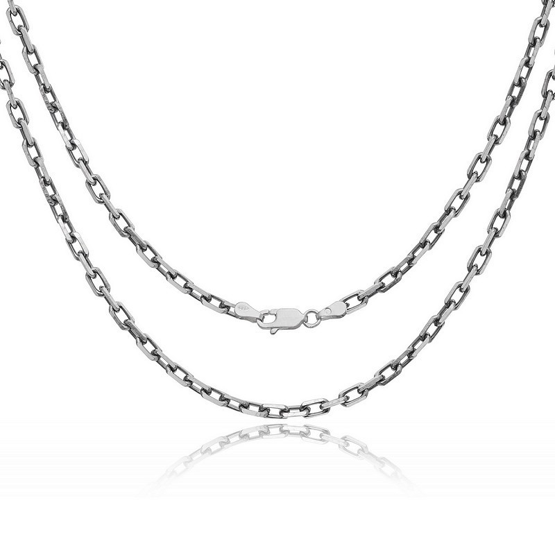 Srebrny męski oksydowany łańcuszek 50 cm  ankier szer. 3,6 mm 925
