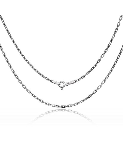 Oksydowany łańcuszek męski Ankier 2,4 mm – srebro diamentowany 925