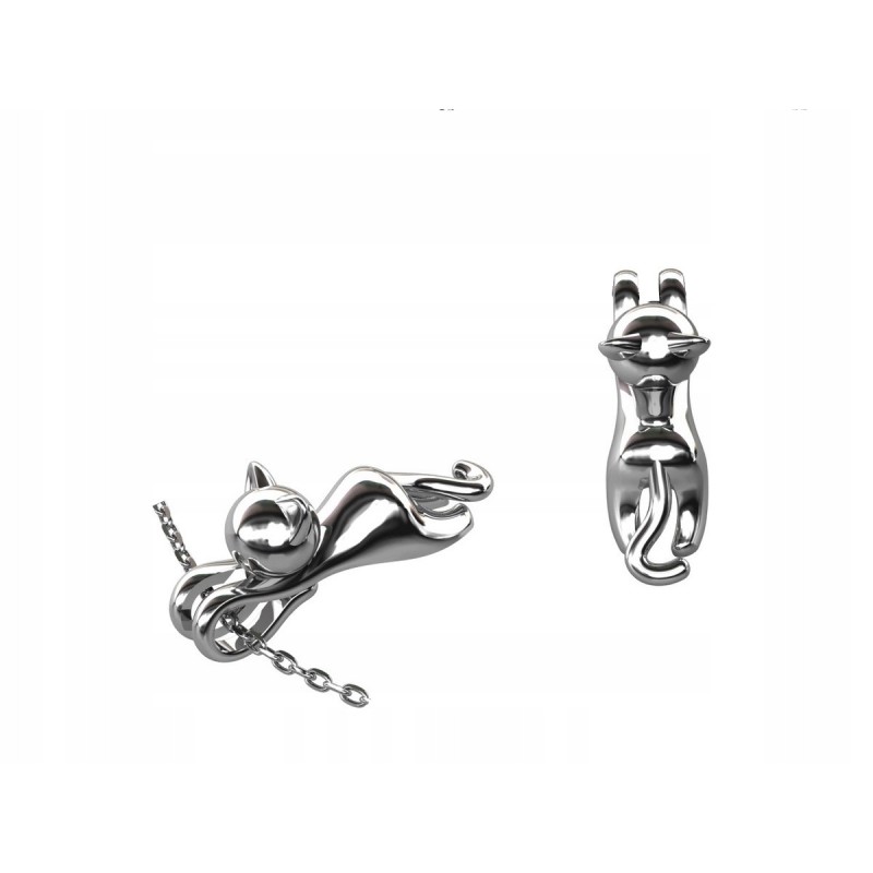 Srebrna zawieszka kot 925 rodowana – subtelny koci motyw