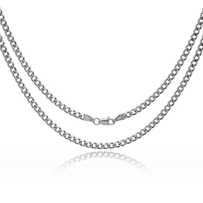 Srebrna pancerka oksydowana 3,1 mm 925 – męski łańcuszek ze srebra