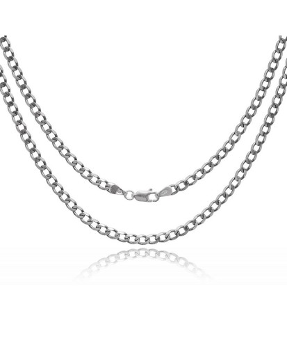 Srebrny łańcuszek Pancerka 3,7 mm – oksydowany męski 925