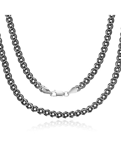 Srebrny łańcuszek męski Nonna 4,9 mm – oksydowany diamentowany 925