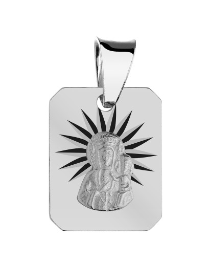 Srebrny medalik diamentowany Matka Boska Częstochowska 925