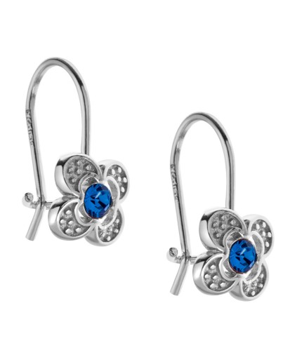 Srebrne kolczyki dla dziewczynki wiszące z cyrkonią 925