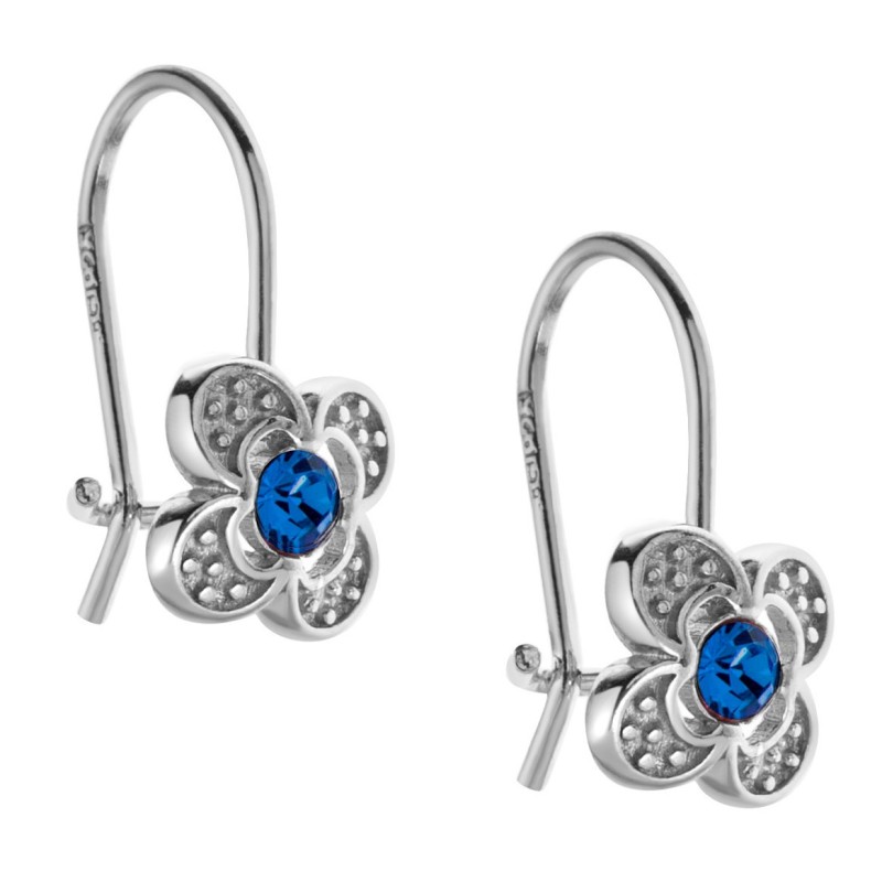 Srebrne kolczyki dla dziewczynki wiszące z cyrkonią 925