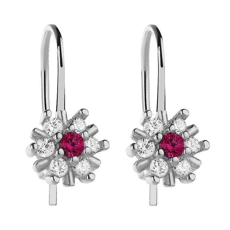 SREBRNE KOLCZYKI DLA DZIEWCZYNKI WISZĄCE  KWIATUSZKI 925