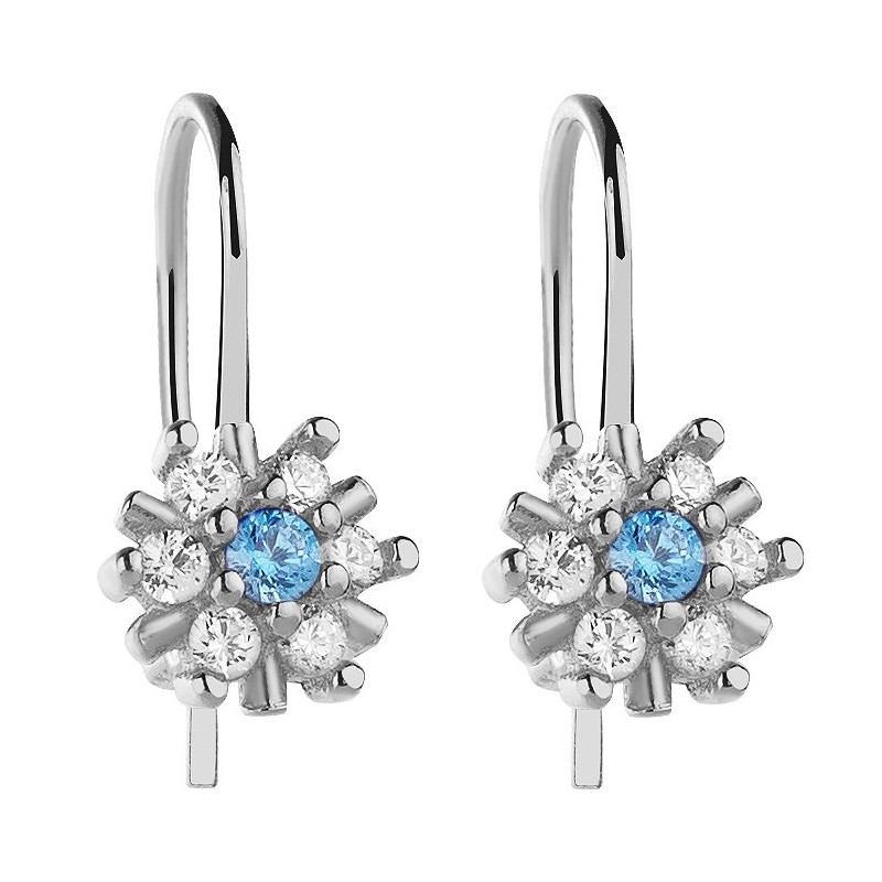 SREBRNE KOLCZYKI DLA DZIEWCZYNKI WISZĄCE  KWIATUSZKI 925