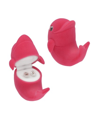 PUDEŁKO WELUROWE PREZENTOWE DELFIN NA BIŻUTERIE