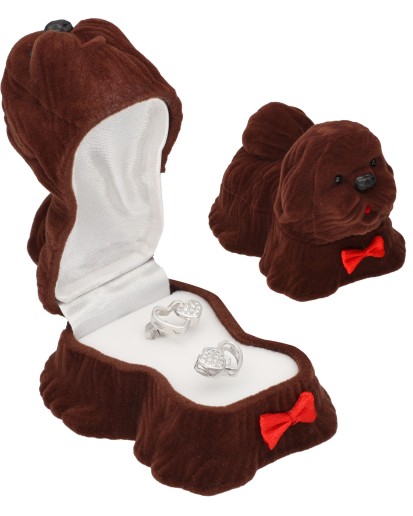 PUDEŁKO WELUROWE PREZENTOWE PIESEK NA BIŻUTERIE