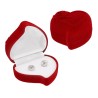 PUDEŁKO WELUROWE NA OBRĄCZKI CZERWONE SERCE