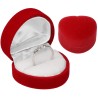 Pudełko welurowe serce serduszko na pierścionek