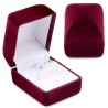 Pudełko welurowe na pierścionek w kolorze czerwonym, zaręczyny .
