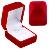 Pudełko welurowe na pierścionek w kolorze czerwonym, zaręczyny .